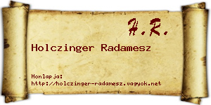 Holczinger Radamesz névjegykártya